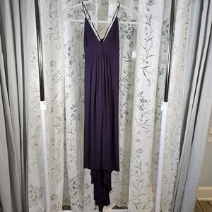 Rebecca‎ Taylor Deep Purple Dress Size 8 | High Low Adjustable Straps